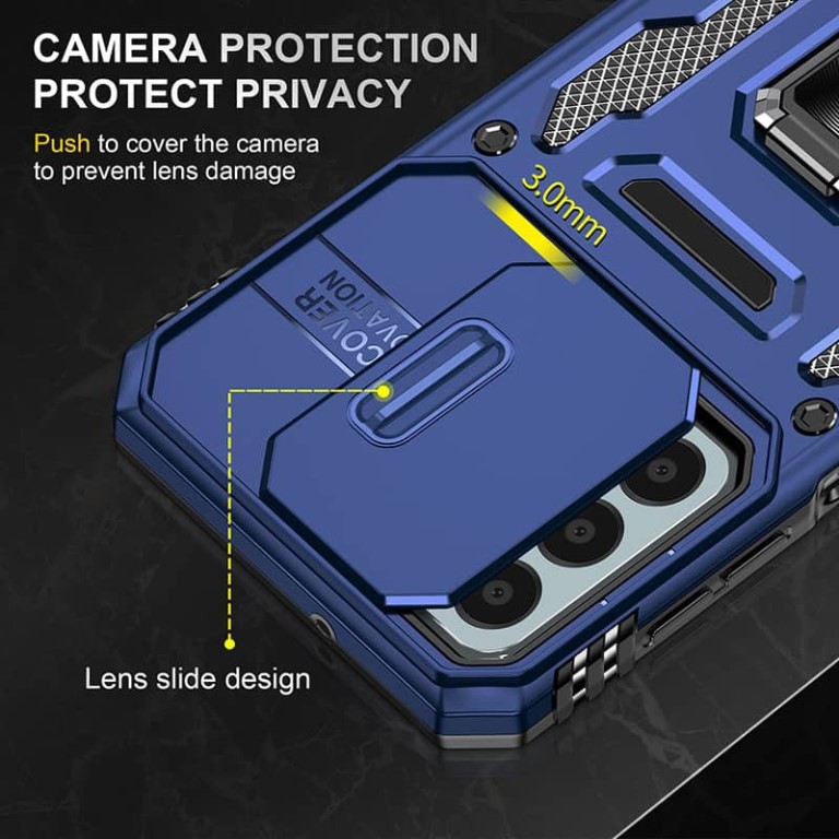 Протиударний чохол Camshield Army Ring для Samsung A24 4G- темно-синій — изображение 2