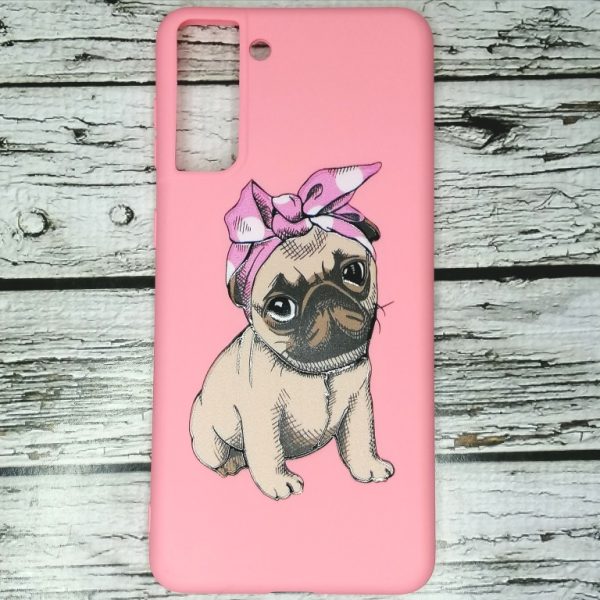 Накладка (з мікрофіброю) Case Art для Samsung S21 Plus- рожевий