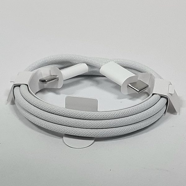 USB-C кабель Apple textile 60W Type-C to Type-C (тех.пак)- білий