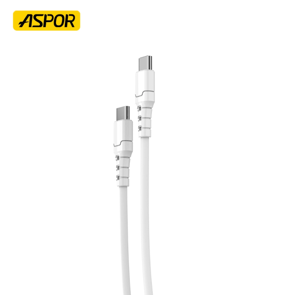 USB-C кабель Aspor A098 PD Fast Charge Type-C to Type-C 100W 1м- білий