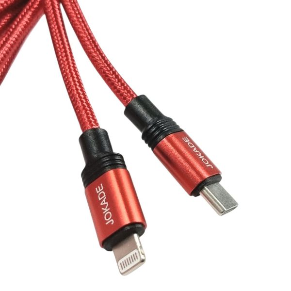 USB-C кабель Jokade JA034 QIANFAN Type-C to Lightning PD30W- червоний