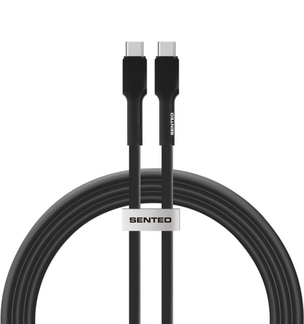 USB-C кабель Senteo SL-03 Silica Gel 60W Type-C to Type-C 1м- чорний