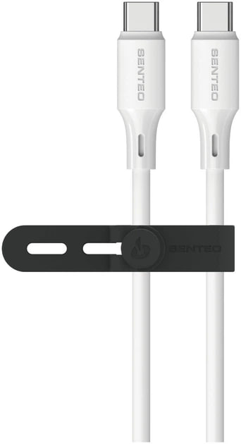 USB-C кабель Senteo SL-08 Nano Silicone 60W Type-C to Type-C 1м- білий