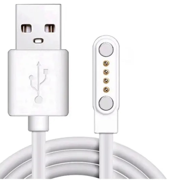 USB кабель для Smart Watch магнітний (4 pin/7.62 mm)- білий