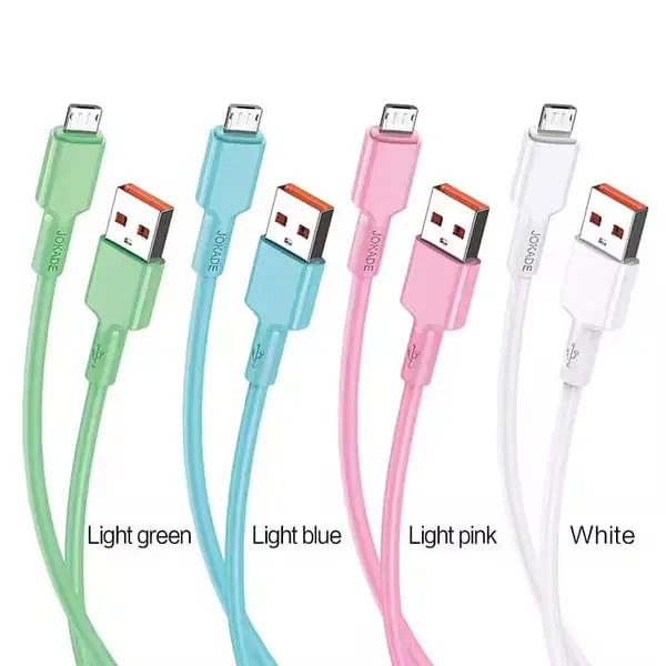 USB кабель Jokade JA028 Micro USB Silicone 3A Smart charging- білий