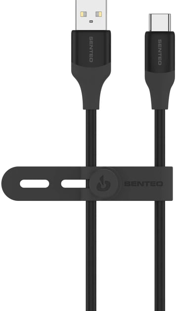 USB кабель Senteo SL-07 Skin Silicone 3A Type-C 1.2м- чорний