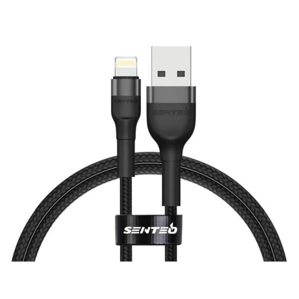 USB кабель Senteo ST-01 Montes Series 2.4A Lightning 1.2м- чорний
